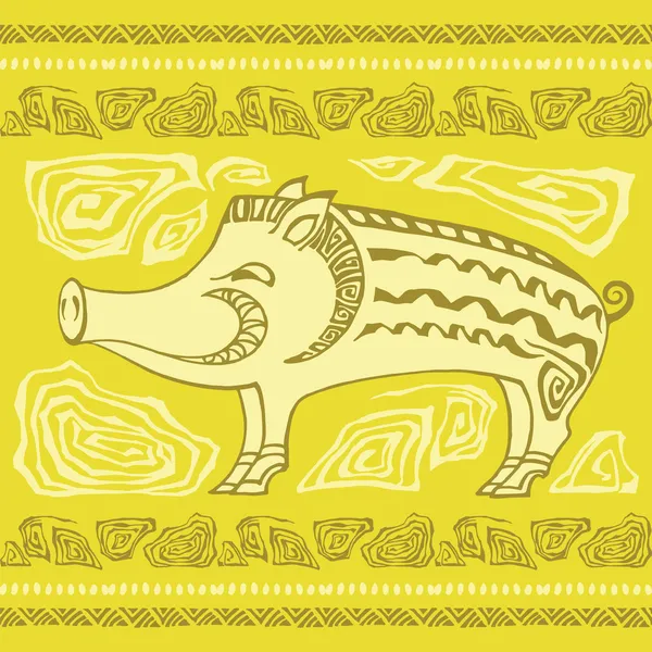 Cerdo ornamental animal — Vector de stock