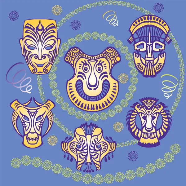 Máscaras de carnaval — Vector de stock