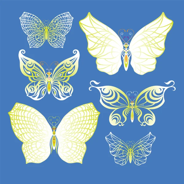 Conjunto de mariposas — Vector de stock