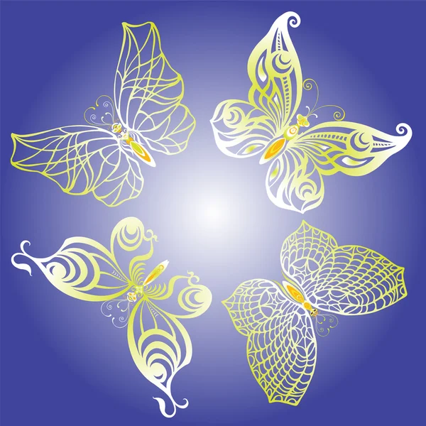 Set of butterflies — Stock Vector