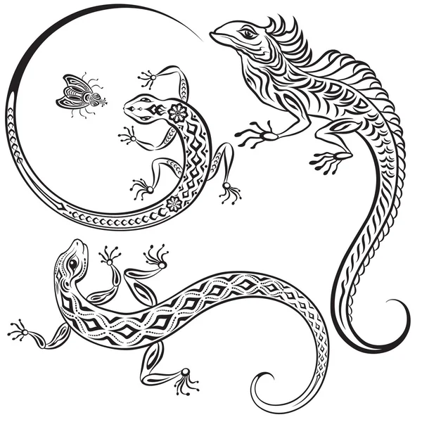 Lagarto y volar — Vector de stock