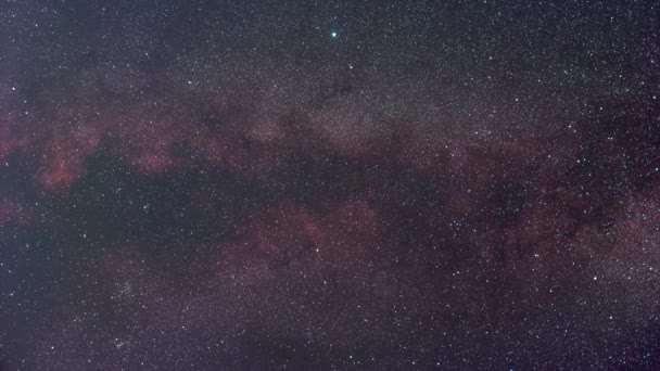 안정된 은하와 수평선 별들로 밤하늘 — 비디오