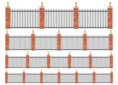 Gerçekçi tuğla ve çelik çit.