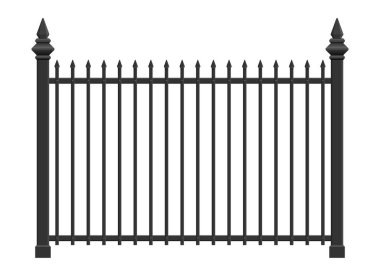 Beyaz üzerinde izole edilmiş gerçekçi çelik çit vektörü çizimi