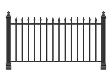 Beyaz üzerinde izole edilmiş gerçekçi çelik çit vektörü çizimi