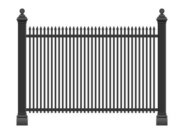 Beyaz üzerinde izole edilmiş gerçekçi çelik çit vektörü çizimi