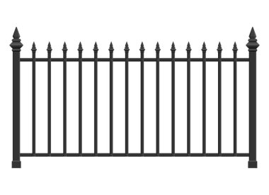 Beyaz üzerinde izole edilmiş gerçekçi çelik çit vektörü çizimi