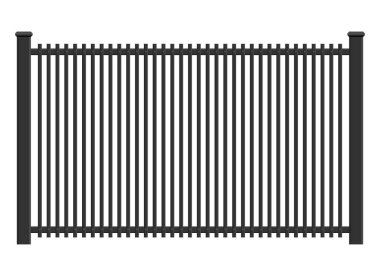 Beyaz üzerinde izole edilmiş gerçekçi çelik çit vektörü çizimi