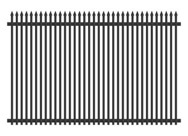 Beyaz üzerinde izole edilmiş gerçekçi çelik çit vektörü çizimi