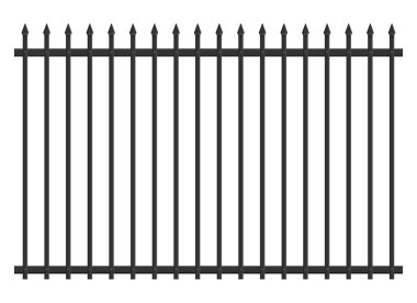 Beyaz üzerinde izole edilmiş gerçekçi çelik çit vektörü çizimi