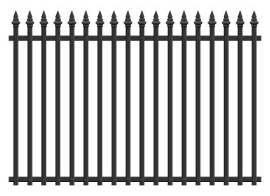 Beyaz üzerinde izole edilmiş gerçekçi çelik çit vektörü çizimi