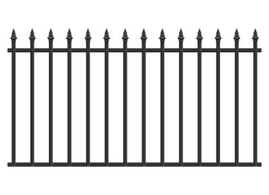 Beyaz üzerinde izole edilmiş gerçekçi çelik çit vektörü çizimi