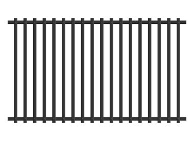 Beyaz üzerinde izole edilmiş gerçekçi çelik çit vektörü çizimi