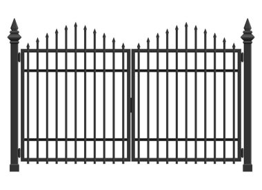 Beyaz arka planda izole edilmiş gerçekçi çelik kapı