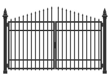 Beyaz arka planda izole edilmiş gerçekçi çelik kapı