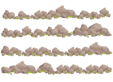 Çizgi film tarzında taş ve kaya kümeleri.