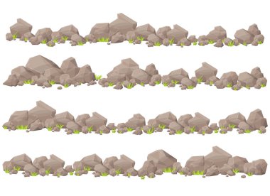 Çizgi film tarzında taş ve kaya kümeleri.