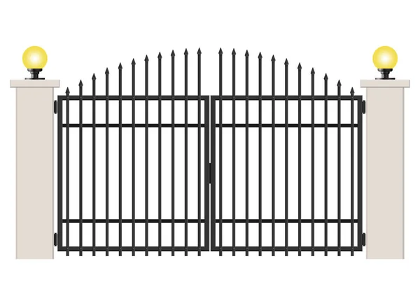 Porte Béton Acier Isolée Sur Fond Blanc — Image vectorielle