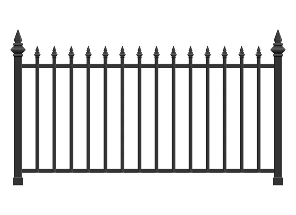 Realistic Steel Fence Vector Illustration Isolated White — Stock vektor