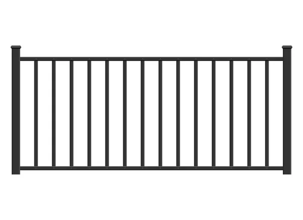 Realistic Steel Fence Vector Illustration Isolated White — Stock vektor