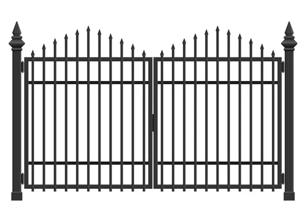 Puerta Acero Realista Aislada Sobre Fondo Blanco — Archivo Imágenes Vectoriales