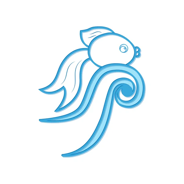 Peces y olas — Vector de stock