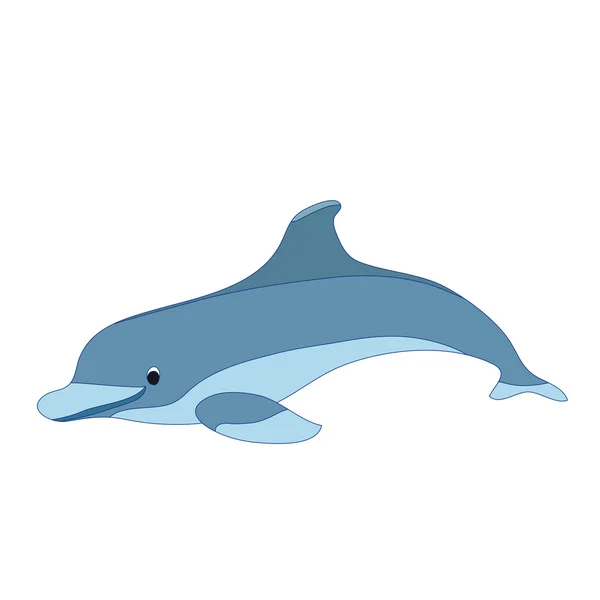 Illustration of a cartoon dolphin — Stock Vector