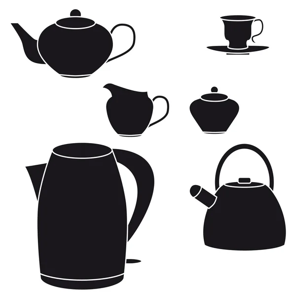 Set da tè. illustrazione vettoriale — Vettoriale Stock