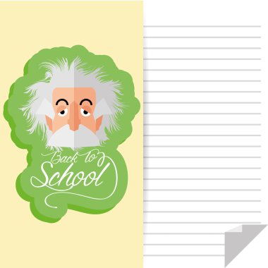 komik albert einstein karikatür portre izole 