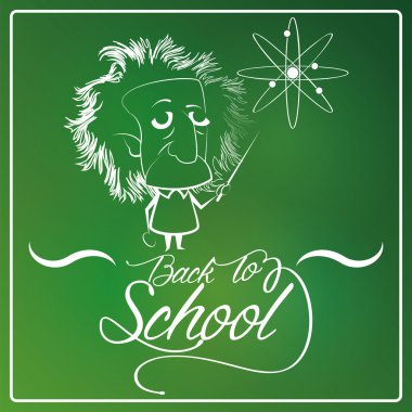 Kara tahta arka plan ile bir çizim Albert einstein