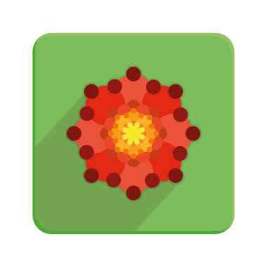 şık renkli çiçek simge yeşil düğme Tarih 