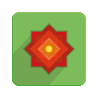 şık renkli çiçek simge yeşil düğme Tarih 