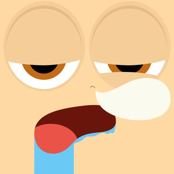 Funny Cartoon Character Face Illustration Editable - Stok Vektor