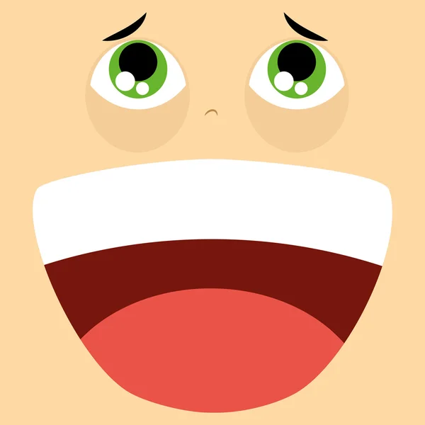 Funny Cartoon Character Face Illustration Editable — Stock Vector