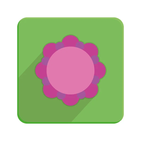 Stylové barevné květinové ikona na zelené tlačítko — Stockový vektor