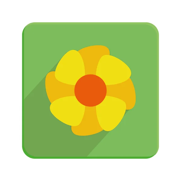 Stylish Colorful Floral Icon On Green Button — Stock Vector