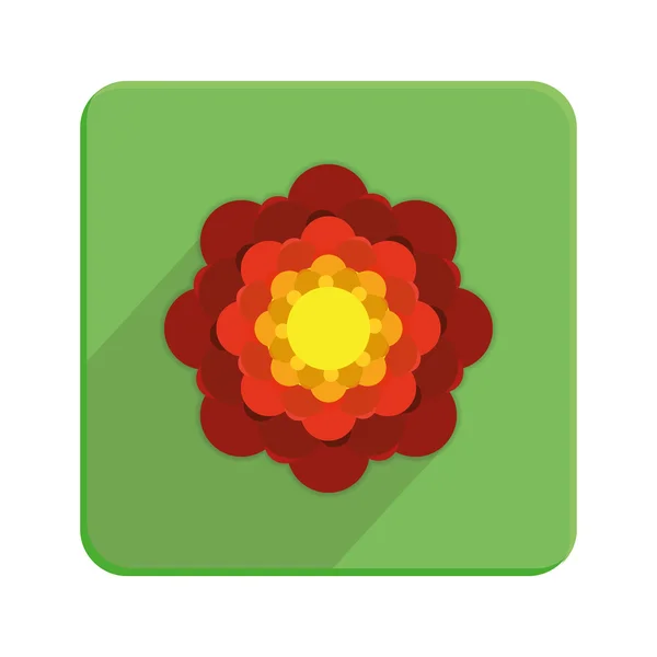 Stylowy kolorowy kwiatowy ikona na zielony przycisk — Wektor stockowy