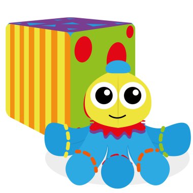 Beyaz arka plan üzerinde izole karikatür bebek oyuncakları 