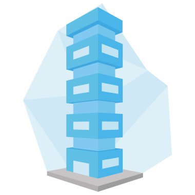 düzenlenebilir şık soyut illüstrasyon izole bina