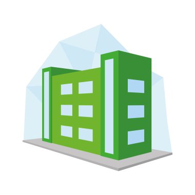 düzenlenebilir şık soyut illüstrasyon izole bina