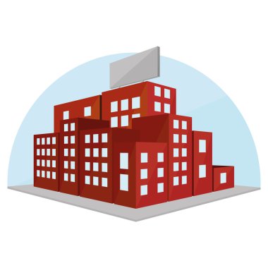 düzenlenebilir şık soyut illüstrasyon izole bina