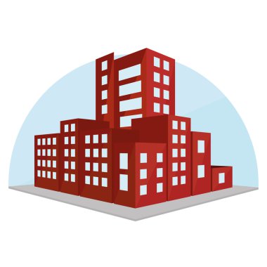 düzenlenebilir şık soyut illüstrasyon izole bina