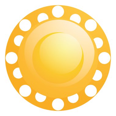 Beyaz arka plan üzerinde izole vektör soyut güneş simgesi