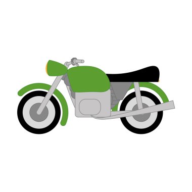 beyaz zemin üzerinde vektör karikatür basit motosiklet