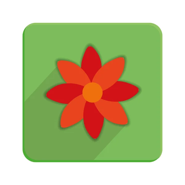 Stylish Colorful Floral Icon On Green Button — Stock Vector