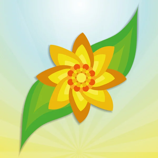 Elegante icona floreale colorato su sfondo — Vettoriale Stock
