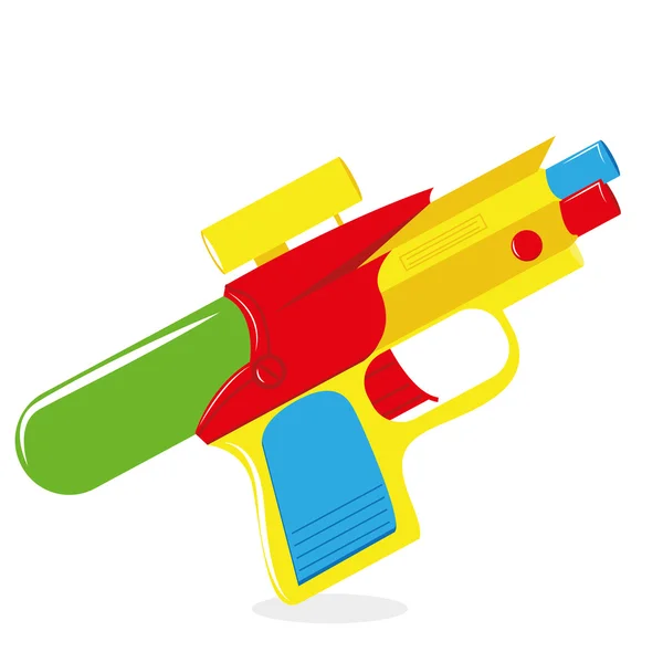 Pistolet à eau de bande dessinée isolé sur fond blanc — Image vectorielle