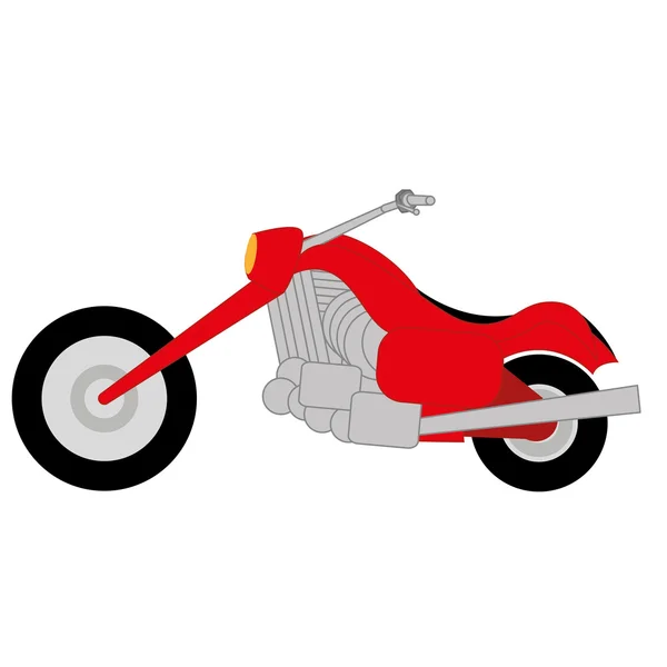 Vector Cartoon Simple Motorcycle On White Background — Stock Vector