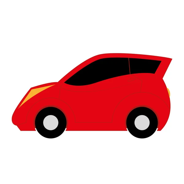 Vector Cartoon Simple Car On White Background — Stock Vector