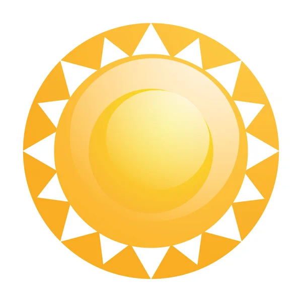 Векторная икона солнца на белом фоне — стоковый вектор